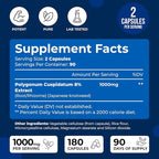 We Like Vitamins Resveratrol 1000mg per Serving - 180 Easy to Swallow Veggie Capsules - Natural Resveratrol Supplement 1000mg - Antioxidant Supplement Helps Support Anti-Aging and Immune System