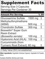 Essential Elements Glucosamine Chondroitin MSM Boswellia Serrata Hyaluronic Acid Supplement Joint Support Antioxidant Supplement for Flexibility - 180 Capsules (2-Pack)