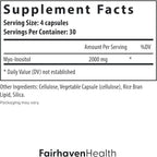 Fairhaven Health Myo-Inositol Supplement for Women and Men | Vitamin B8 2000mg | Vegan Inositol Powder Capsules | Gluten, Dairy and Soy Free | 120 Inositol Capsules