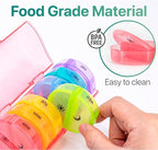 Sukuos Large Weekly Pill Organizer 2 Times a Day, Daily Pill Box 7 Day Easy to Open with Double Protection, AM PM Pill Case for Medicine/Vitamin/Fish Oil/Supplements (Red)
