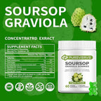 Soursop Graviola Gummies, Pureverve Max Strength Soursop Leaves Extract with Sea Moss & Zinc for Cell Support & Regeneration, Immunity, Liver and Antioxidant, Sugar/Gluten Free, Vegan - 120 CT, 2 Pack