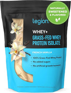LEGION Whey+ Protein Whey Isolate from Grass Fed Cows (French Vanilla, 60 Servings) - Whey Protein Isolate Powder Low Calorie, Non-GMO, Sugar Free, Lactose and Gluten Free, All Natural Protein Powder