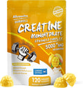 Allcoovita Creatine Monohydrate Gummies 5g for Men & Women. Boost Focus,Strength, and Endurance, Anti-Melting Formula, Vegan, Gluten-Free, Non-GMO,(Mango 120 ct)