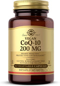 Solgar Vegetarian CoQ-10 200 mg, 30 Vegetable Capsules - Heart Healthy, Protective Antioxidant - Coenzyme Q10 (CoQ-10) Supplement - Vegan, Gluten Free, Dairy Free, Kosher - 30 Servings