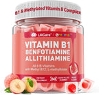 Vitamin B1 & Methylated Vitamin B Complex Gummies - All B Vitamins, Benfotiamine, Thiamine & Inositol, Methylated B1 B2 B6 Multivitamins, L-methylfolate, Methyl B12 for Nerve Cognition Energy, 60 Cts