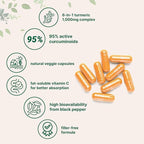 Micro Ingredients Pure Turmeric Curcumin Supplement 1,000mg – 95% Curcuminoids with Black Pepper & Ginger – High Absorption for Joint & Antioxidant Support* – Filler Free, 120 Veggie Capsules