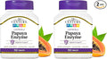 21st Century Papaya Enzyme Chewable (100 Count), Papaya & Pineapple Digestive Enzymes for Gut Health, Tropical Flavor, Non-GMO, Gluten-Free, No Added Salt, Artificial Flavors (Pack of 2)