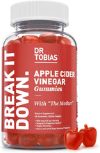 Dr. Tobias Apple Cider Vinegar Gummies with The Mother - 500mg ACV Per Serving, Plus Folate, B6, B12 & Iodine | Supports Digestive Health Gut Cleanse & Detox - Vegan (60 Gummies)