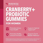 Probiotic Cranberry Gummies for Women - Urinary Tract Health and pH Balance - 1 Billion CFU of Lactobacillus for Bladder Support and Vaginal Wellness - Cran-Raspberry Flavor, 60 count, 1-Month Supply