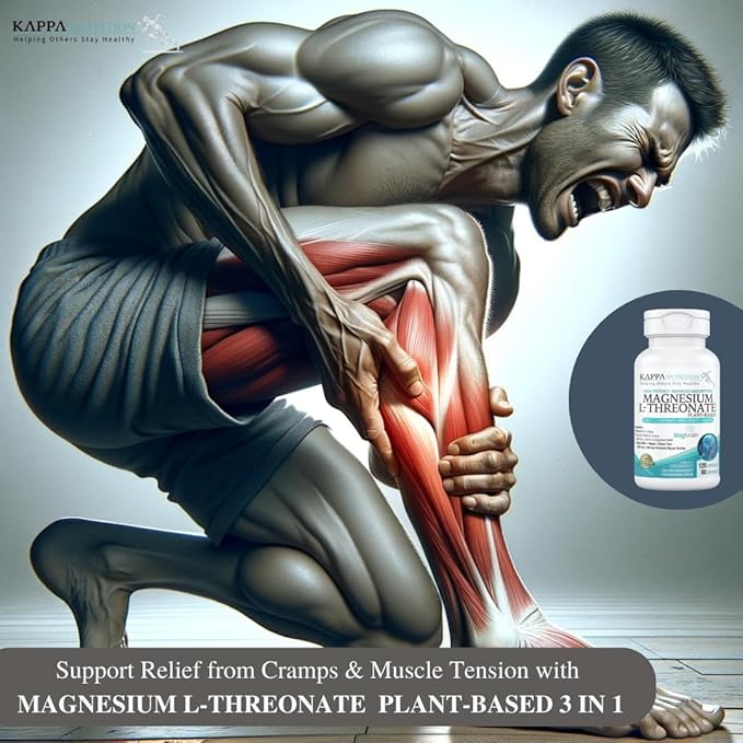 Kappa Nutrition Powered by Magbrain™ Magnesium L-Threonate Plant-Based, 420mg Elemental Magnesium (3 Capsules) from 2,253mg, 120 Vegan Capsules, Brain, Sleep & Muscle Support.