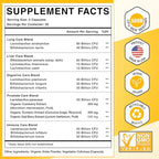 Probiotics for Men, 500 Billion CFUs & 12 Strains Mens Probiotic with Turmeric Cranberry, Goji, Gut Health for Men, for Digestive Health, Gut, Bloating & Gas, Immune, Energy Support, 120-Day Supply