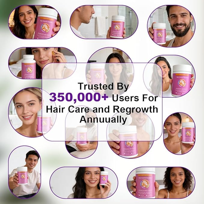 Biotin | Collagen | Hyaluronic Acid Supplement, Clinically Proven Hair Growth Support, Skin and Nails, 25000 mcg Vitamins B2, B3, B6 & B7 + B1 & Keratin Women & Men （120 Capsules）