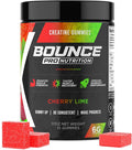 Bounce Pro Creatine Monohydrate Gummies for Men & Women, Low Calorie, 6G of Creatine per Serving, Vegan, Anti-Melting, Gluten-Free, Non-GMO, 2g of Creatine per Gummy (51ct, Cherry Lime)