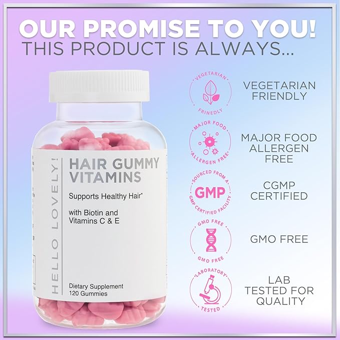 Hair Vitamins Gummies for Hair Growth - Best Multivitamin Supplement for Hair, Skin & Nails with 5000 mcg Biotin per Serving - Supports Thicker, Stronger Hair Women & Men - Berry Flavor - 120 Gummies