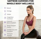 Saffron Gummies 88.5 mg with Magnesium, Max Strength Saffron Supplements with St. John’s Wort, GABA, Rhodiola, Rosemary & Passion Flower Extracts for Mood, Focus - 120 Servings