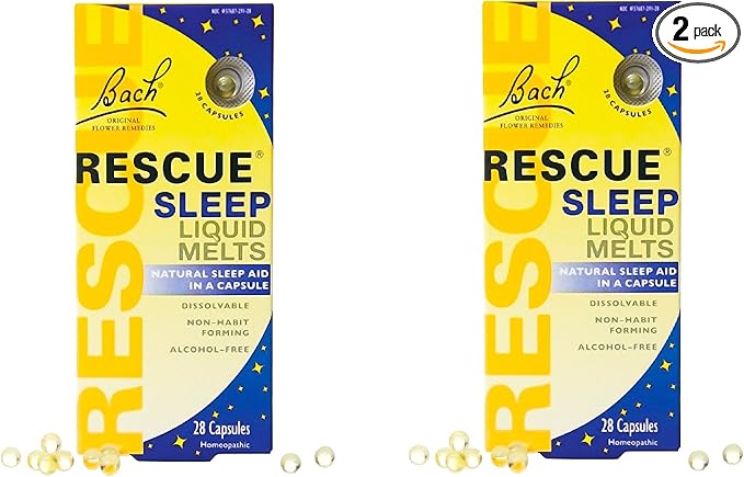 Bach Rescue Sleep Natural Sleep Remedy Liquid Melts Natural Sleeping Aid - 28 Capsules (2 Pack (28 Capsules))