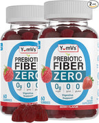 YumVs Sugar Free Prebiotic Fiber Gummies for Adults and Kids - Berry Flavor - Kosher Halal 4g High Fiber Supplement for Women and Men - Daily Fiber for Digestive Health (60 Count, 2PK)