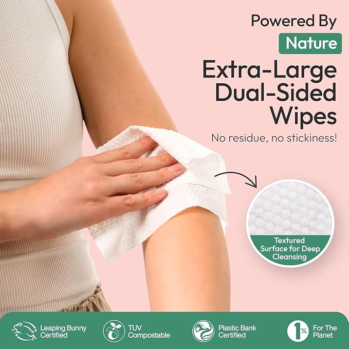 FOMIN Acidified Travel Deodorant Wipes For Women & Men - 100 Count - Variety Pack - pH Balanced, Mini Deodorant Travel Size Wipe - Plastic-Free, Individually Wrapped Underarm Body Wipes