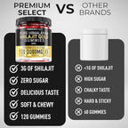 Shilajit Gummies for Men 3000mg – 120 Gold Shilajit for Men Gummies Sugar Free with Fulvic Acid – Natural Energy, Vitality & Stamina Support Chewable – Pure Himalayan Shilajit Gummy Chews