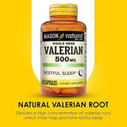 MASON NATURAL Valerian Root 500 mg, 6 Month Supply, Natural Sleep Aid, Promotes Healthy & Restful Sleep, Herbal Supplement, 3 Pack