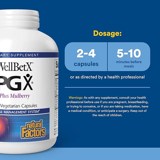 PGX by Natural Factors, WellBetX Plus Mulberry, 180 vegetarian capsules, 180 Capsules