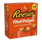 Reese's Filled Pretzels, Peanut Butter Pretzel Nuggets, Crunchy, Ready to Eat, Sweet and Salty Snack, 1 oz Bags (10 Count)