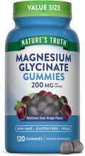 Nature's Truth Magnesium Glycinate Gummies for Adults | 200mg | 120 Count | Grape Flavor | Vegan, Non-GMO & Gluten Free Supplement