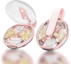 HyJeryty Easy-Grip Round Small Pill Organizer - 4 Compartment Travel Case Compact Pill Box with Strap, Portable and Moistureproof for Vitamins/Medication/Supplements(Pink)