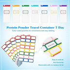 55 Pcs Protein Powder Travel Container Set - Protein Powder Container To Go, Single Dose Kit Reusable Powder Supplement Packets, Portable Powder Organizer Zip up Bags with Funnels, Spoons, Labels