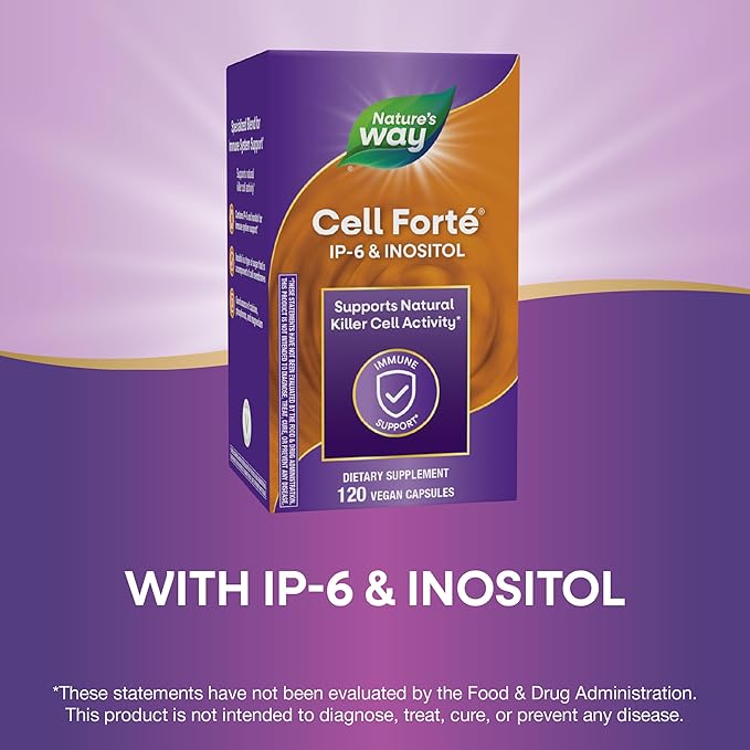 Nature's Way Cell Forté IP-6 & Inositol Immune Support Supplement with Calcium, Phosphorus, and Magnesium*, Gluten-Free, Vegan, 120 Capsules (Packaging May Vary)
