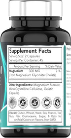tnvitamins Magnesium Glycinate 300mg, 90 Capsules | High Absorption Chelated Magnesium for Sleep, Calm & Muscle Support* | Non-GMO, Gentle, Non-Laxative | TNVitamins