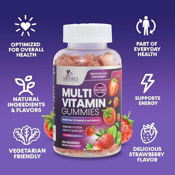 Multivitamin Gummies for Adults - Daily Adult Multivitamins Gummy with Vitamins A, C, D, B12 for Women & Men, Immune Support Gummy Multivitamins Supplement, Adult Multi VIT Vitamin - 120 Gummies