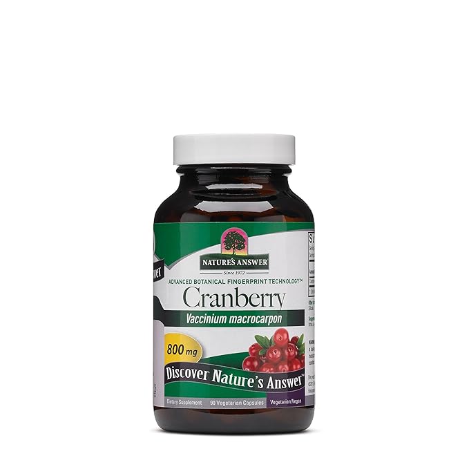 Nature's Answer Cranberry Fruit | Dietary Supplement | Supports Urinary Tract and Immune Systems | Vegetarian, Kosher Certified & Vegan | 90 Capsules | Single Count