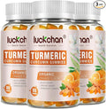 Turmeric Curcumin Gummies with Ginger & Black Pepper Herbal Supplement-240 Count for Adults and Kids, 2400mg - Tumeric Gummy Supplements Vegan, Organic, Gelatin-Free 3 Pack