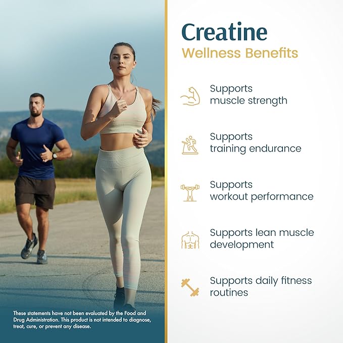 Vykee Nutrition Creatine Monohydrate Capsules 1,500 mg - Daily Creatine Supplement for Muscle Strength Training, Endurance, and Workout Performance Support - Vegan, Non-GMO - 120 Capsules
