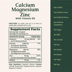 Nature's Bounty Calcium Magnesium & Zinc Caplets,Immune & Bone Health,Daily Supplement,1000mg Calcium,400mg Magnesium,600 IU Vitamin D,Gluten Free,100 Caplets,(Pack of 3)