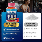 Creatine Monohydrate Gummies, Creatine for Women & Men, Pre Workout Creatine Monohydrate Gummies with Taurine, Vitamin B6 & B12 for Muscle, Strength, Energy, Endurance, Vegan, Organic, 60 Count