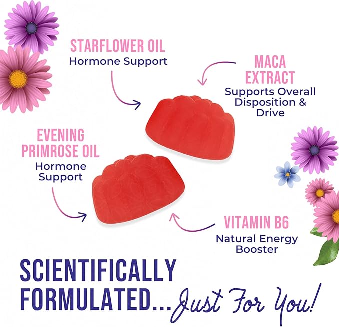 Menopause Supplement for Women - Complete Multi-Benefit Menopause Relief Gummy for Mild Hot Flashes & Night Sweats, Natural Balance & Energy Support, Menopausal Vitamins, Gluten Free - 60 Gummies