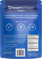 Dream Water Sleep Powder, Sugar-Free, Gluten-Free, Natural Flavors; Blend of 3 Ingredients, GABA, 5mg Melatonin, 5-HPT; Snoozeberry Flavor 60ct