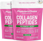 Collagen Peptides Powder - Hydrolyzed Protein(Type I & III) - Digestive Enzymes - Keto Collagen Powder for Women & Men - Hair, Skin, Joints & Workout Recovery Aid - Grass Fed, Non-GMO - Two-pack