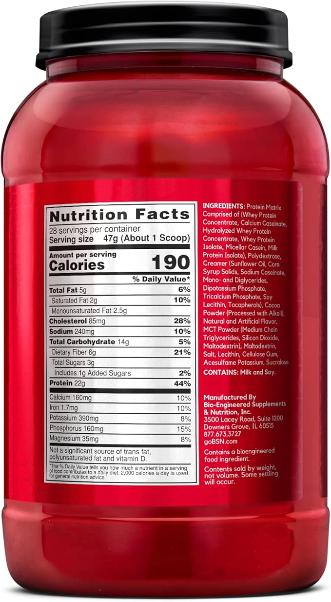 BSN SYNTHA-6 Whey Protein Powder, Micellar Casein, Milk Protein Isolate, Chocolate Milkshake, 28 Servings (Packaging May Vary)
