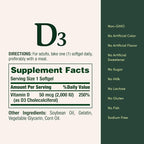 Nature's Bounty Vitamin D3, Supports Immune System and Bone Health, 50mcg, 150 Softgels (Pack of 2)