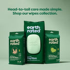 Earth Rated Dog Ear Wipes, Vet-Developed Pet Ear Wipes for Dogs & Cats, Hypoallergenic Cleaner to Remove Dirt and Wax, Wild Oat Scent, 70 Count