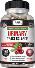 Kaya Naturals - D-Mannose - Urinary Tract UT Cleanse & Bladder Health - Made with Cranberry, Hibiscus & Dandelion Root - D Mannose Capsules Cranberry Supplement - 180 Veggie Capsules