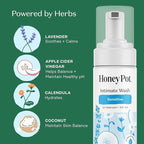 The Honey Pot Company - Suppositories & Sensitive Feminine Wash Bundle - Maintains & Balances Healthy Vaginal pH - Herbal Infused Natural Hygiene Wash for Sensitive Skin Types - Gynecologist Approved