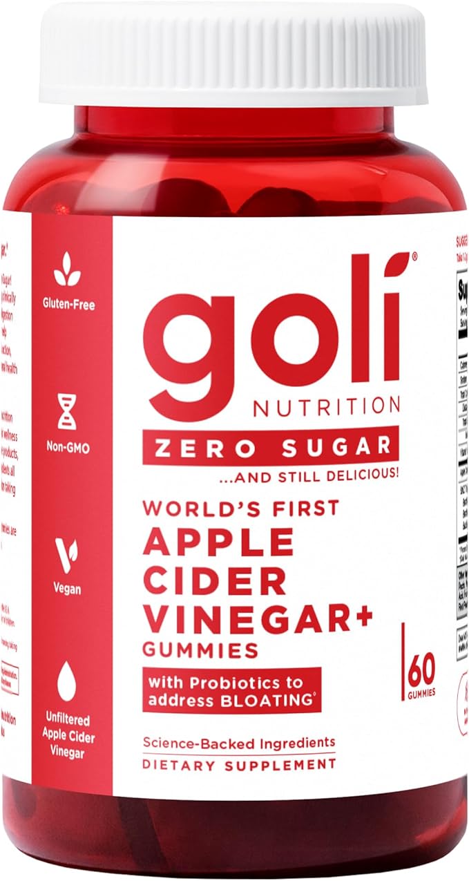 Goli Zero Sugar Trio- World's First 3-in-1 Pre, Post, Probiotic, Apple Cider Vinegar with Vitamin B12 and Probiotics, Ashwagandha & L-Theanine, Vitamin D gummies. Vegan, Gelatin & Gluten-Free, Non-GMO