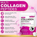 Multi Collagen Peptides Powder - Types I, II, III, V, X – Grass Fed, Pasture Raised - Supports Skin, Hair, Nails & Joints - Flavorless, Hydrolyzed, Easy to Mix - Non-GMO, Gluten-Free, Dairy-Free