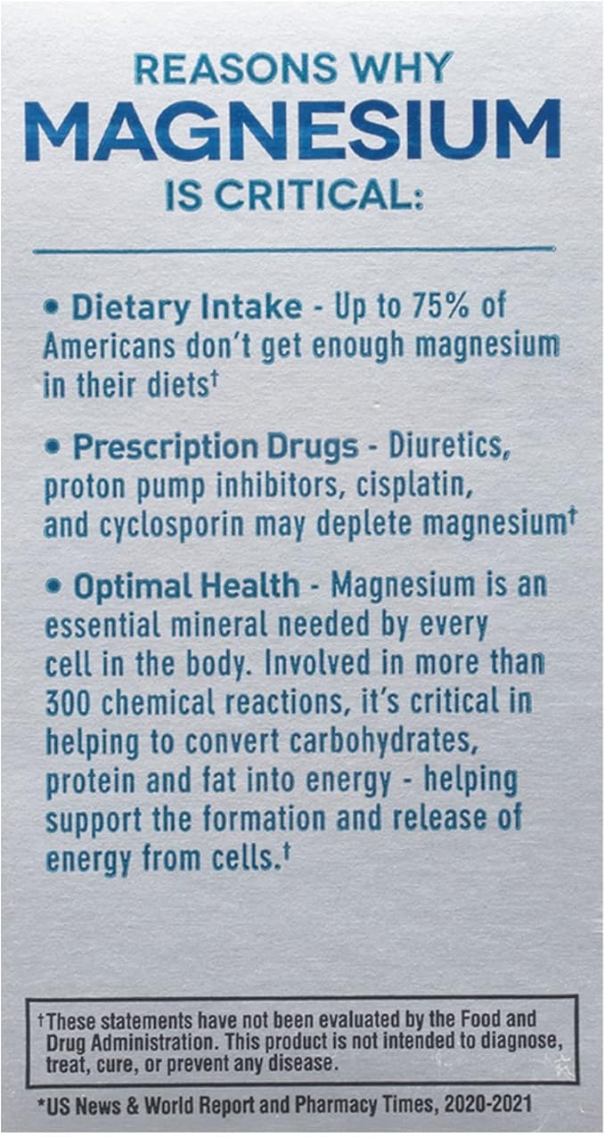 Mag-Ox 400 Magnesium Supplement, Pharmaceutical Grade Magnesium Oxide with 482 mg Per Dose, 120 Tablets, Pack of 2