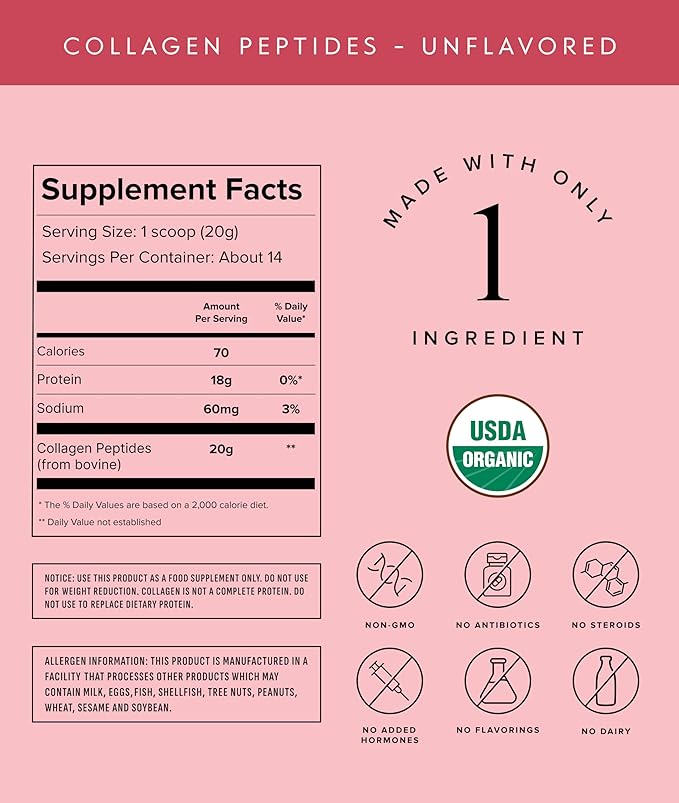 Truvani Hydrolyzed Collagen Peptides | Unflavored | 14 Servings | 20g Grass-Fed Collagen Protein Powder | Promotes Hair, Nail, Skin, and Joint Health | Keto | Dairy and Gluten Free | Women and Men