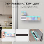 KOVIUU Weekly Pill Organizer Magnetic, Removable Pill Box 7 Day 1 Time a Day, Large Pill Case Travel, Week Once Daily Medication Dispenser, Medicine Container Holder for Supplement Vitamin, Cyan